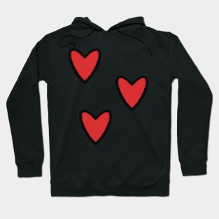 Three Red Hearts Hoodie